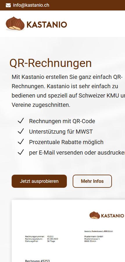 Handy-Ansicht der Website Kastanio